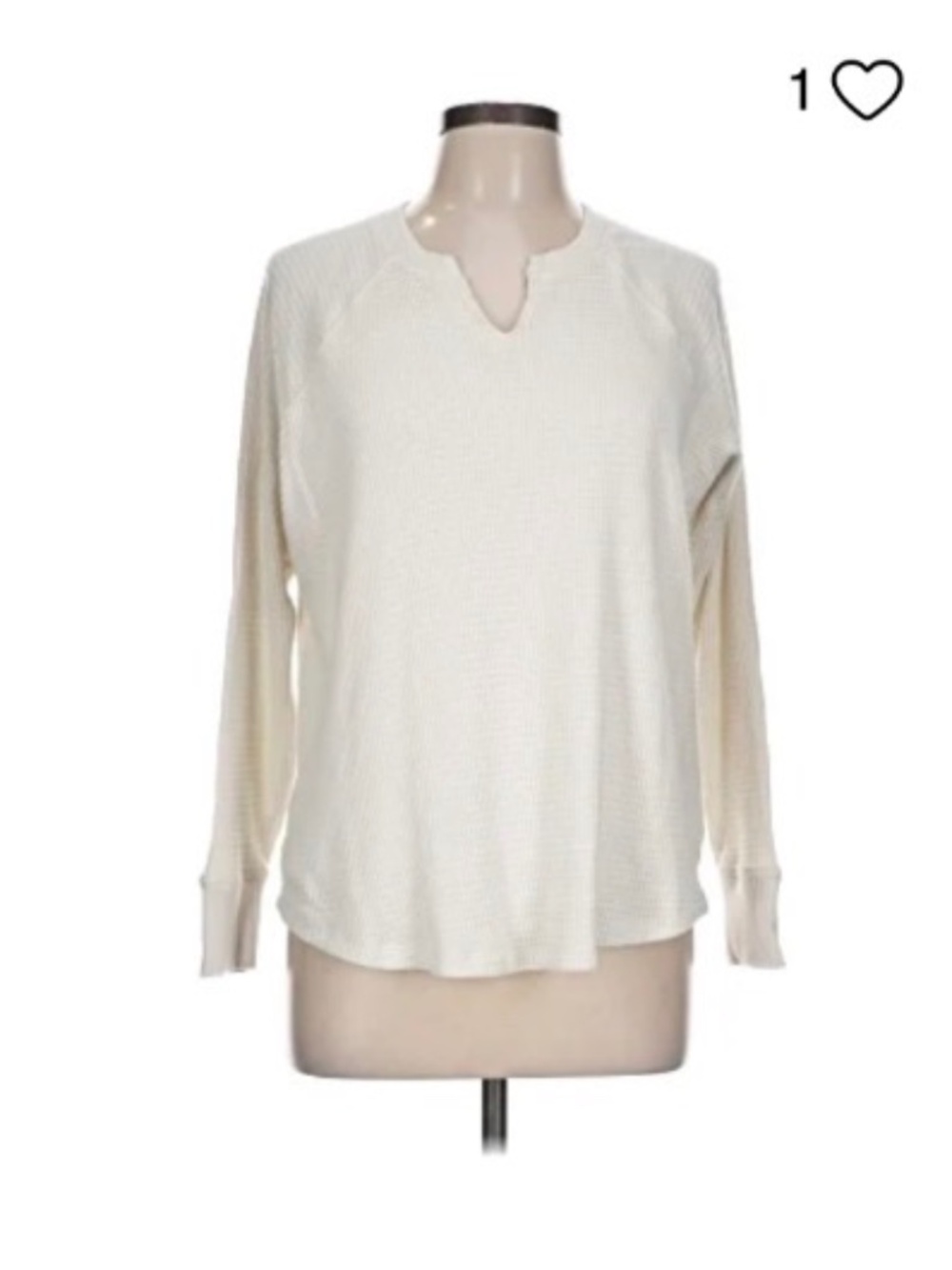 Like New - American Eagle Waffle Knit Top Womens XL Cream Long Sleeve Pullover